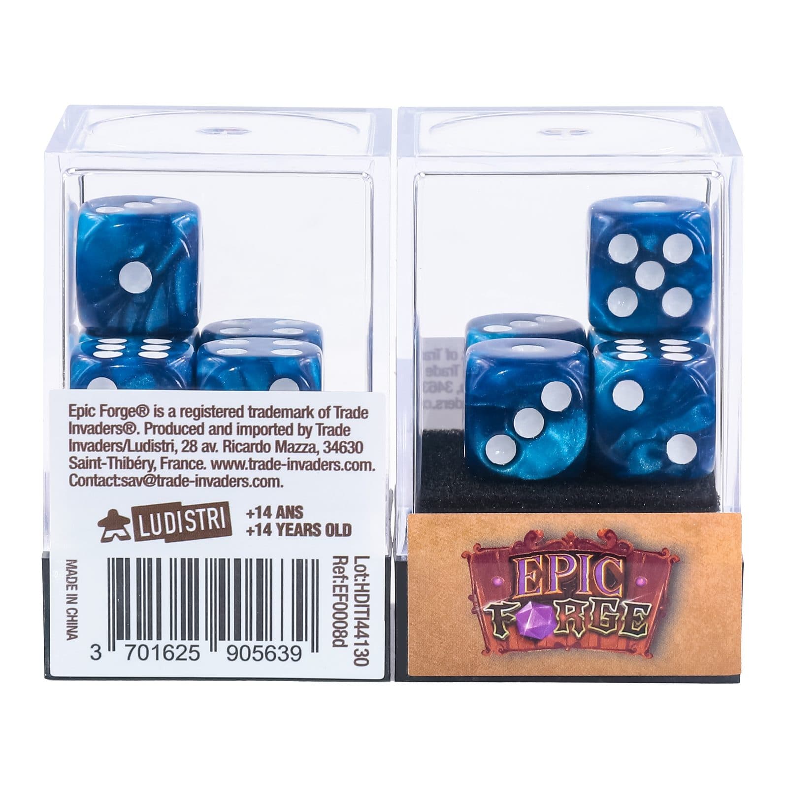 EPIC FORGE 5 dices pack - Blue Pearl - Trade Invaders 3701625905639