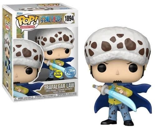 FUNKO POP One Piece - 1894 Law With Blue Anesthesia (Glow In The Dark) (Exclusive) 9 cm (DAMAGED BOX) - 889698849753D
